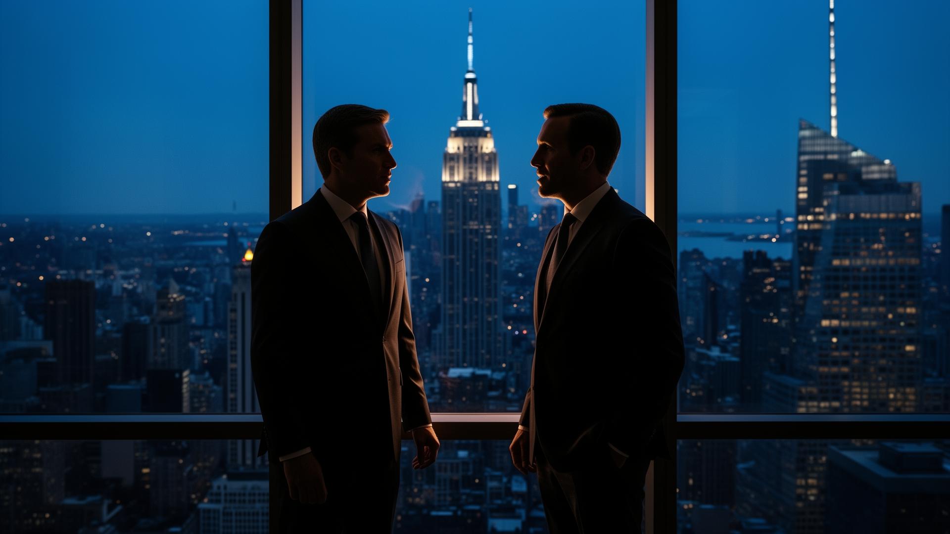 Two executives in private strategic conversation